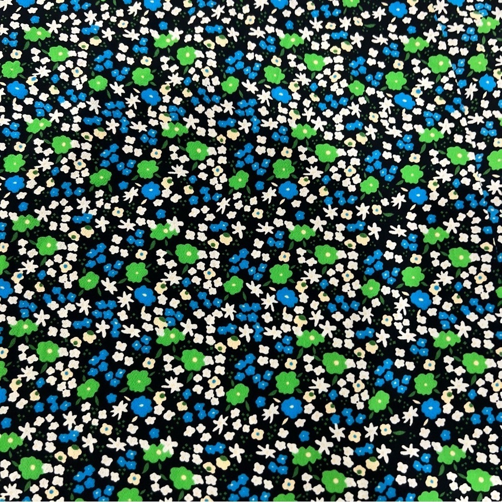 NWT ASOS Black Blue Green Floral Flutter Sleeve Midi Belted Dress Women’s US 8 - Picture 12 of 13